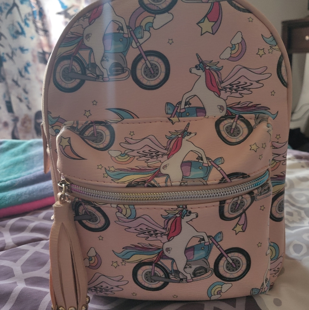 Rue 21 Unicorn on Motorcycle Backpack